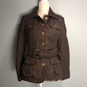 Ann Taylor LOFT Belted Brown Jacket, 6P